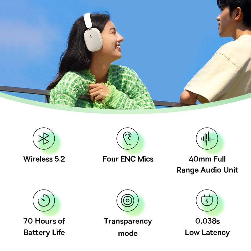 Fone Bluetooth Baseus 5.2 Headsets Wireless Headphones
