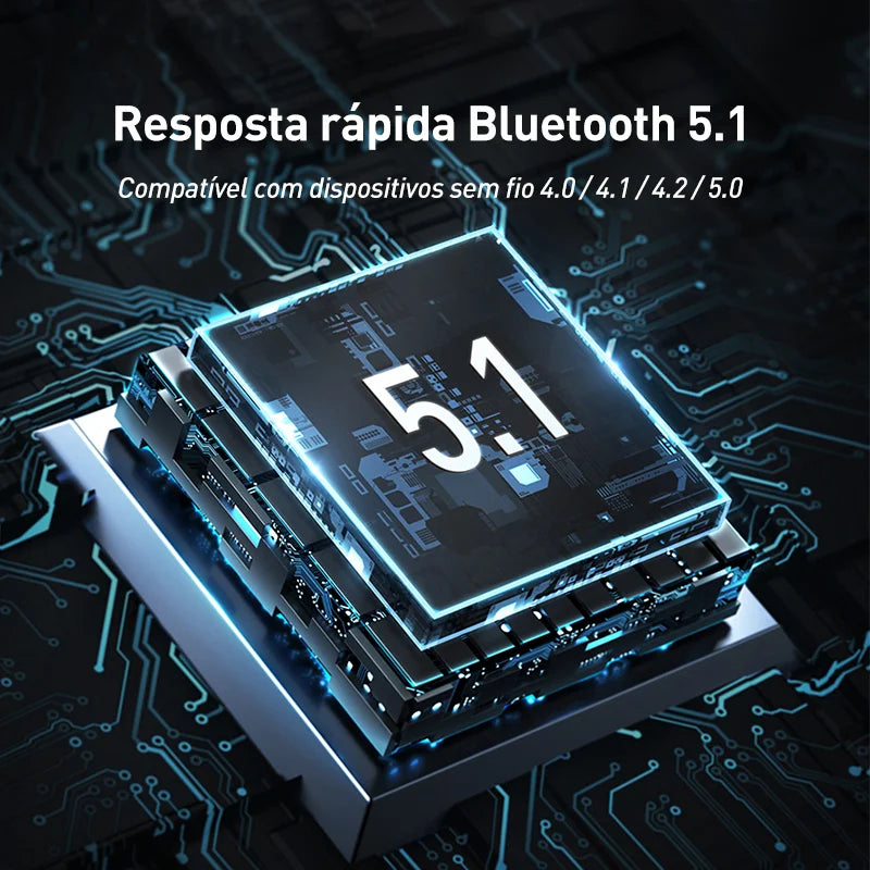 Adaptador Receptor Bluetooth Baseus 5.3 Até 7 Aparelhos